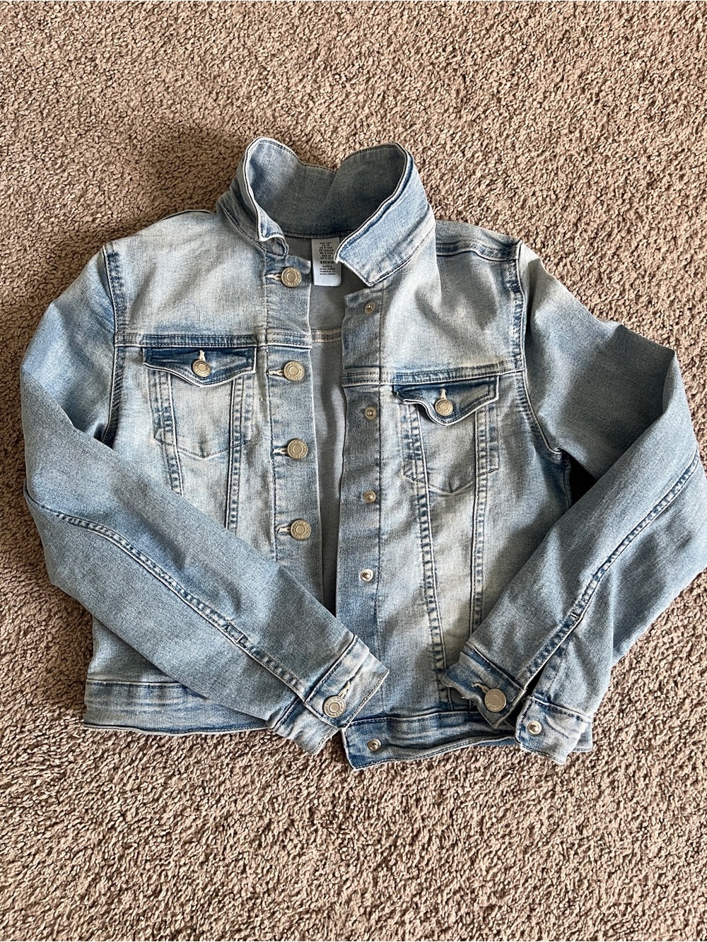 H&M Girls Light Wash Denim Jacket - size 10